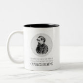 Charles Dickens Portrait und Zitat Zweifarbige Tasse (Links)