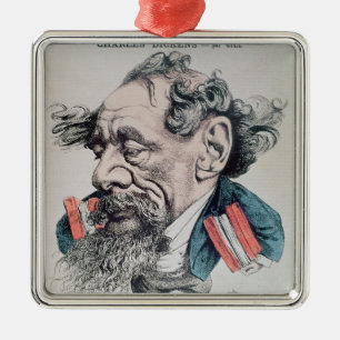 Charles Dickens rittlings auf dem englischen Kanal Ornament Aus Metall