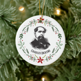 Charles Dickens Viktorianisch Author Portrait Vint Keramik Ornament