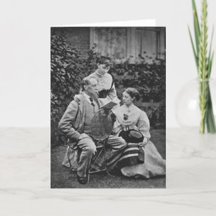 Charles Dickens with two of his daughters Karte