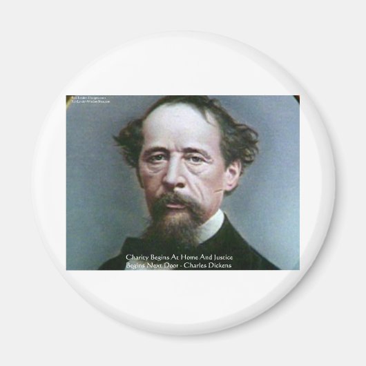 Charles Dickens "Wohltätigkeit @Zuhause" - Kostenv Magnet (Vorne)