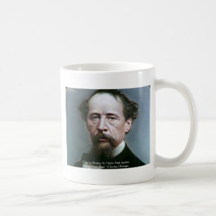 Charles Dickens "Wohltätigkeit @Zuhause" Zitat Ges Kaffeetasse