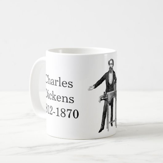 Charles Dickens zitiert Bücher Kaffeetasse (Vorderseite Links)