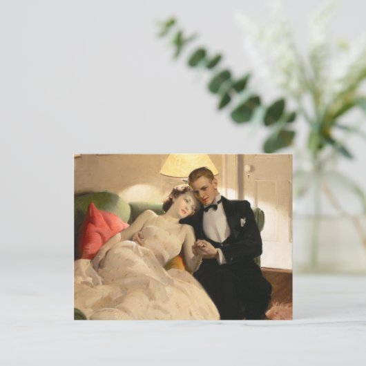 Charles Edward Chambers: Romantisches Paar Postkarte (Stehend Vorderseite)