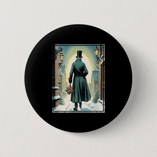 Charles Ens Christmas Clic Buch Ebeneezer Scrooge Button (Vorderseite)