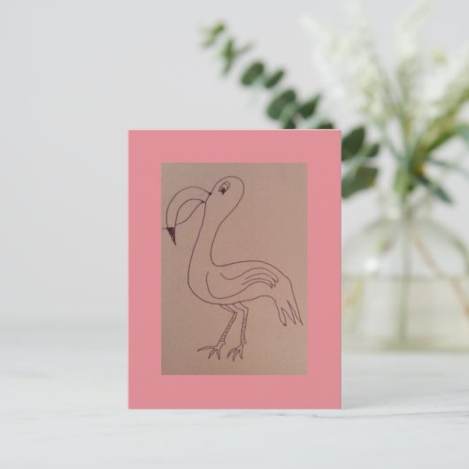 Charles Flamingo Postkarte (Stehend Vorderseite)