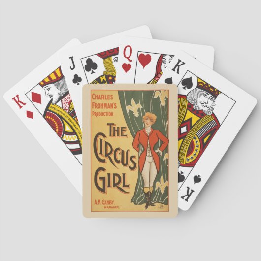 Charles Frohmans Produktion, The Circus Girl Spielkarten (Rückseite)