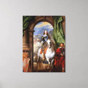 Charles I. auf einem Pferd von Van Dyck Leinwanddruck