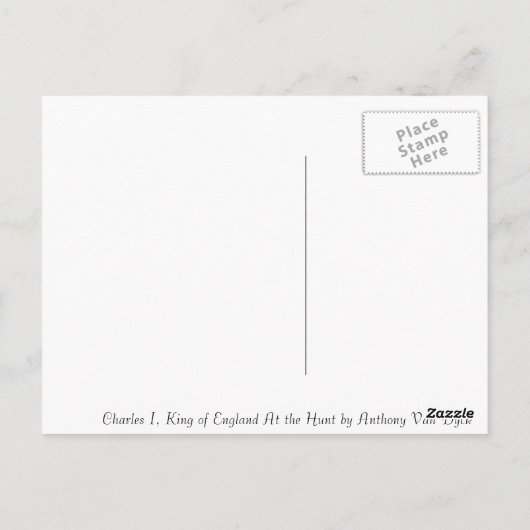 Charles I., König von England auf der Jagd von Van Postkarte (Rückseite)
