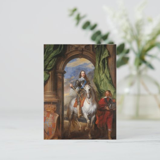 Charles I mit M de St Antoine von Anthony van Dyck Postkarte (Stehend Vorderseite)