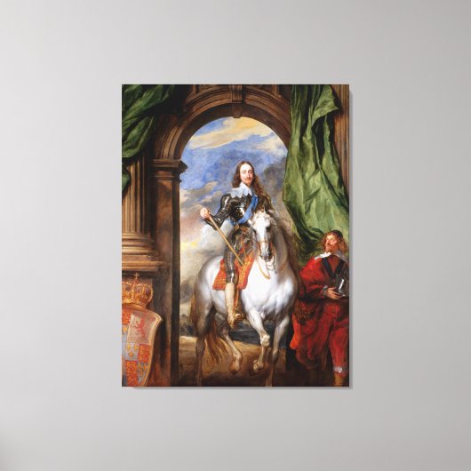 Charles I über Horseback von Van Dyck Leinwanddruck (Vorderseite)