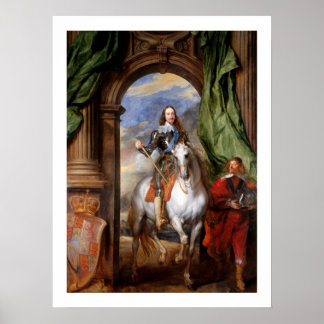 Charles I über Horseback von Van Dyck Poster