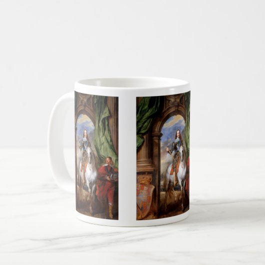 Charles I zu Horseback von Van Dyck Coffee Tasse (Vorderseite Links)