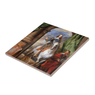 Charles I zu Pferd durch Van Dyck Fliese