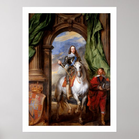 Charles I. zu Pferd von Van Dyck Poster (Vorne)