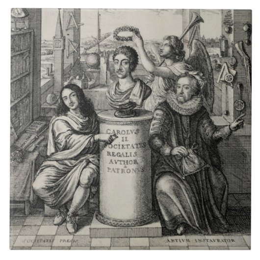 Charles II (1630-85) als Gönner des königlichen Fliese (Vorderseite)