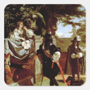 Charles II und Nell Gwynne Quadratischer Aufkleber