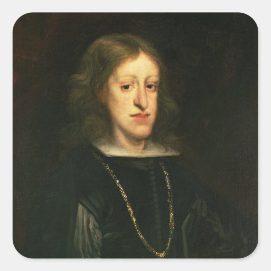 Charles II. von Spanien Quadratischer Aufkleber (Vorderseite)