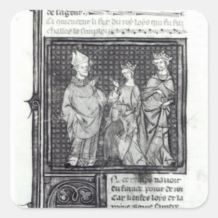 Charles III das einfache mit seiner Ehefrau und Quadratischer Aufkleber