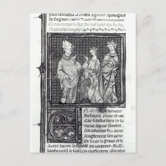 Charles III der Einfache mit seiner Ehefrau und se Postkarte (Vorderseite)