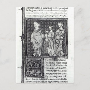 Charles III der Einfache mit seiner Ehefrau und se Postkarte