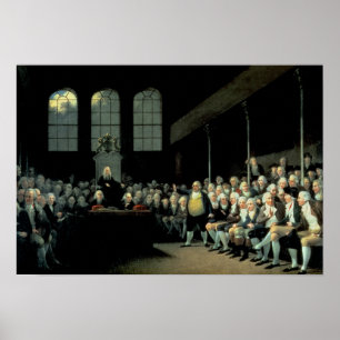 Charles James Fox spricht vor dem Haus Poster
