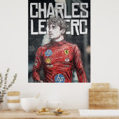 Charles Leclerc Illustration Artistic F1 Portrait Poster (Küche)