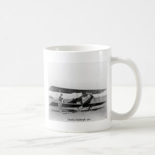 Charles Lindbergh und Vintages Flugzeug Kaffeetasse