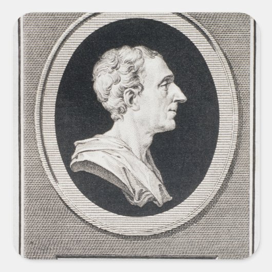 Charles Louis de Secondat, Baron de Montesquieu Quadratischer Aufkleber (Vorderseite)