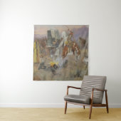 Charles M Russell - Bronc im Kuhlager Wandteppich (Beispiel)