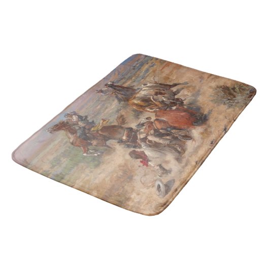 Charles M. Russell Das stürmische Leben Badematte (Schrägansicht)