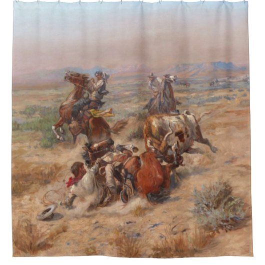 Charles M. Russell Das stürmische Leben Duschvorhang (Vorderseite)