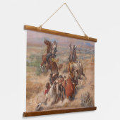 Charles M. Russell Das stürmische Leben Wandteppich Mit Holzrahmen (Gewinkelt)