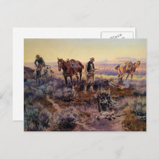 Charles M. Russell zahlt den Fiddler (1919) Postkarte (Vorne/Hinten)