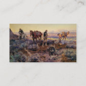 Charles M. Russells, das den Fiedler (1919, zahlt) Visitenkarte (Rückseite)