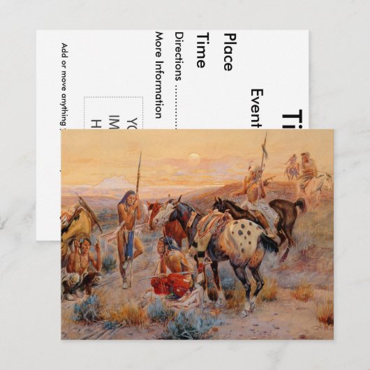 Charles M. Russell's First Wagon Tracks (1908) Einladung (Vorne/Hinten)