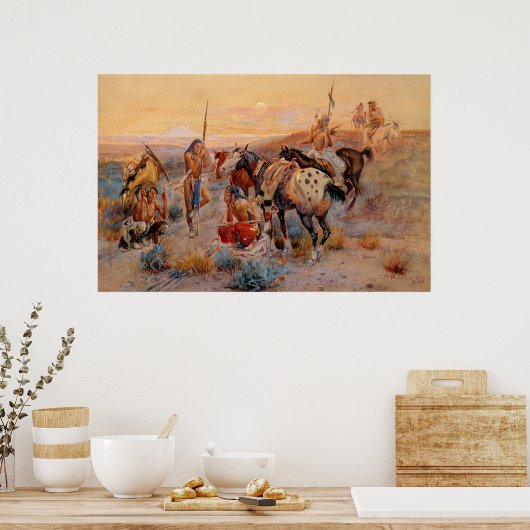 Charles M. Russell's First Wagon Tracks (1908) Poster (Küche)
