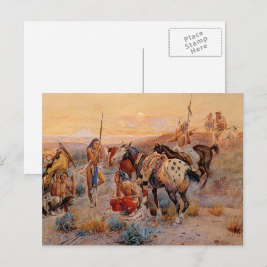Charles M. Russell's First Wagon Tracks (1908) Postkarte (Vorne/Hinten)