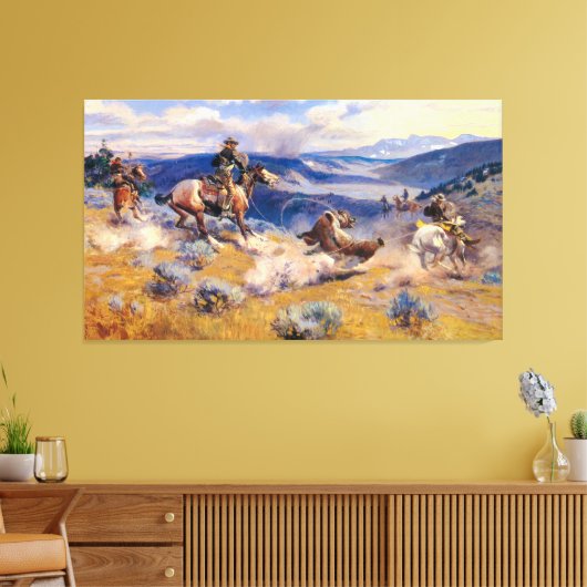 Charles M. Russell's Loops and Swift Horses (1916) Leinwanddruck (Insitu (Wohnzimmer))