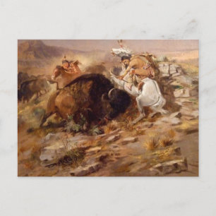 Charles Marion Russell - Buffalo Hunt Postkarte