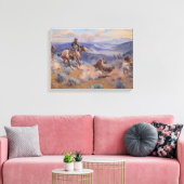 Charles Marion Russell - Loops und Swift Pferde Leinwanddruck (Insitu (Wohnzimmer))