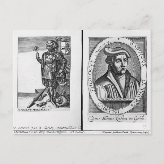 Charles Martel und Martin Luther Postkarte (Vorderseite)