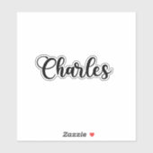 Charles Name - Handgeschriebene Kalligrafie Aufkleber (Blatt)