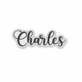 Charles Name - Handgeschriebene Kalligrafie Aufkleber (Vorderseite)