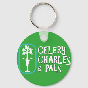'Charles & Pals' Green Button Schlüsselanhänger