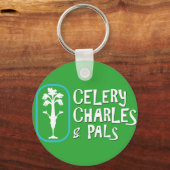 'Charles & Pals' Green Button Schlüsselanhänger (Vorderseite)