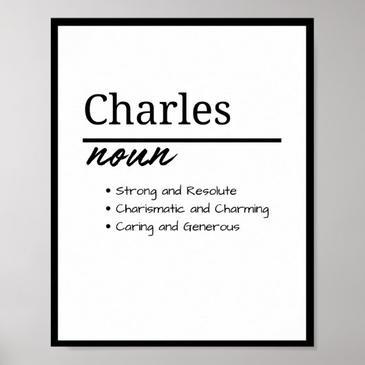 Charles, personalisierter Name Poster (Vorne)