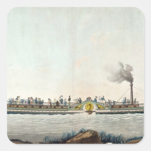 Charles-Philippe, das erste Dampfboot Quadratischer Aufkleber (Vorderseite)