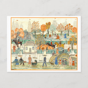Charles Prendergast Malerei, Zentralpark im Herbst Postkarte