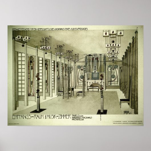 Charles Rennie Mackintosh 1901 Zeichnend Poster (Vorne)